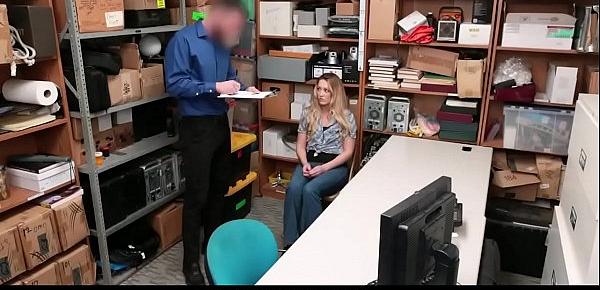  Cute blonde teen thief fucked for freedom by LP officer